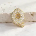 Collana con ciondolo lettera Q in oro e zirconi cubici scintillanti per donne eleganti. - Lettera Q / Taglia S