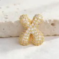 Ciondolo Lettera X Zircone Pavese Oro Collana Stile Hip Hop Gioiello Moda Variante SKU - Lettera X / Taglia S