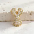 Squisito ciondolo con lettera Y in zircone pavé placcato oro, elegante accessorio per collana. - Lettera Y / Taglia S