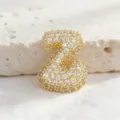 Ciondolo lettera Z in zircone oro stile hip-hop collana moda accessorio di gioielli - Lettera Z / Taglia S