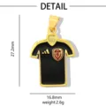 Ciondolo in metallo maglia da calcio oro e nero goccia d'olio fai da te gioielli 27mm - Stile Maglia / Nero