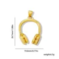 Goldfarbener Kopfhörer-förmiger Metallanhänger DIY Schmuckzubehör Mode-Charm 26x20mm - Kopfhörer-Anhänger (L202512-32) / Goldener Kopfhörer