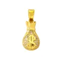 Vergoldeter Dollar Gelbbeutel Anhänger Zirkonia Schmuck für DIY Halskette Accessoire - Strass Geldbeutel Stil / Gold