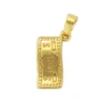 Vergoldeter Dollar Schein Anhänger mit 100 Charm für DIY Halskette und Schmuck Zubehör. - 100 Dollar Geldschein Stil / Gold