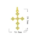 Ciondolo a croce in zircone micro incastonato dorato accessorio per collana, gioielli moda. - Stile Croce 1 (Solo Ciondolo) / Circa 24.5x16.5mm / Oro