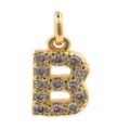 18k gold plated copper micro pave cubic zirconia letter B pendant DIY jewelry charm accessories - Letter B