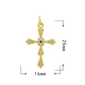 Ciondolo croce in zircone cubico placcato oro dettaglio gioiello per donne e ragazze. - Stile Croce 2 (Solo Ciondolo) / Circa 25x16mm / Oro