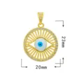 Ciondolo malocchio in rame bagnato d'oro con zirconi micro-incastonati e dettagli smaltati. - Stile Occhio del Male Ovale (Occhio 2)