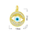 Vista detallada del colgante de mal de ojo de circonita de cobre, tamaño 21x18mm. - Estilo Ojo de Mal 2