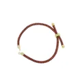 Adjustable braided gold silk cord bracelet detail, DIY jewelry making accessory component. - Burgundy Gold