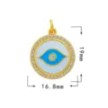 Colgante de mal de ojo bañado en oro con circonitas, accesorio de joyería DIY de 19 mm. - Estilo Ojo de Mal 4