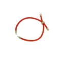 Red and gold Milan cord braided adjustable slider bracelet exquisite details view for daily - Red Gold