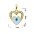 Herz böser Blick Anhänger vergoldet Kupfer Mikro Zirkonia Schmuck Zubehör 18x16mm Größe - Herz Böses Auge Stil (Herz 1)