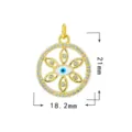 Colgante de ojo malvado de circón bañado en oro accesorio DIY tamaño 21x18,2 mm - Estilo Ojo de Mal 5