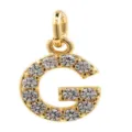 Copper micro-pave cubic zirconia letter G DIY pendant jewelry accessory for charms. - Letter G