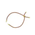 Adjustable purple gold braided Milan cord DIY bracelet 18k gold plated jewelry component - Light Pink Gold