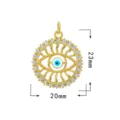 Colgante mal de ojo oro micro circonita pavimentada 18k chapado joyeria DIY 20x23mm - Estilo Ojo de Mal 6