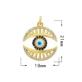 Colgante Mal de Ojo Chapado en Oro 18K Cobre Micropicado Circonita DIY Accesorio Joyería - Estilo Ojo de Mal 7