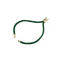 Corda per braccialetto in nylon intrecciato verde fatto a mano DIY con chiusura metallica dorata. - Verde scuro