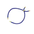 Adjustable blue gold braided cord bracelet for DIY jewelry making, slider clasp design. - Deep Blue Gold