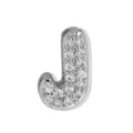 Silberfarbener Buchstabe J Anhänger Halskette glänzende Zirkonia Pave Charm Schmuckstück - Buchstabe J Anhänger / Weißgold