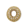 Goldener Buchstabe O Anhänger mit funkelnden Zirkonia für DIY Schmuck und Halsketten Design. - Gold Buchstabe O