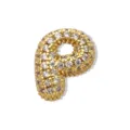 Vergoldeter Zirkonia Puffy Buchstabe P Anhänger Charm für DIY Halskette Schmuck - Gold Buchstabe P