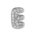 Silberner Buchstabe E Anhänger Charm mit funkelnden Steinen für personalisierte Schmuckstücke. - Buchstabe E Anhänger / Weißgold