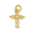 Colgante cruz corazón alas de ángel en circón micro-engastado de cobre, accesorio DIY. - Amuletto Colgante Cruz Corazón Alas de Ángel (G014-4) / G014-4