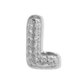 Silberer Pavé Buchstabe L Anhänger Glänzender Zirkonia Initiale Halskette Variante - Buchstabe L Anhänger / Weißgold
