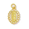 Colgante Virgen María de cobre bañado en oro circonita accesorio collar joyeria DIY - G014-5