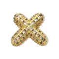 Goldfarbenes Pave-Strass-Kreuz-Anhänger-Charm, glänzendes DIY-Halsketten-Zubehör. - Gold Buchstabe X