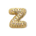 Goldener Z Buchstaben Anhänger Detailansicht, funkelnder Strass Initial Charm für DIY Halskette. - Gold Buchstabe Z