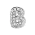 Silberfarbener Pavé Kristall Buchstabe B Anhänger Halskette Accessoire Schmuck. - Buchstabe B Anhänger / Weißgold