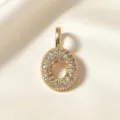Verguld Letter Pave Kristal Hanger Ketting Minimalistische Luxe Sieraden Detail Foto - Letter O