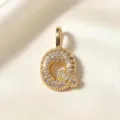 Vergulde letter Q hanger ketting glanzende kubieke zirkonia sieraden cadeau - Letter Q