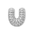 Silber Pavé Zirkonia Buchstabe U Anhänger Halskette DIY Alphabet Schlüsselbein Kette Schmuck - Silber Buchstabe U