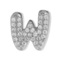 Silber Zirkonia Buchstabe W Anhänger Glänzender Initialen Charm für Halskette Schmuck Geschenk - Buchstabe W Anhänger / Weißgold