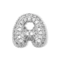 Pavé Diamant Buchstabe A Anhänger glitzernder Zirkonia Initialen Halskette DIY Schmuck Accessoire - Silber Buchstabe A