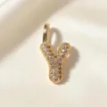 Prachtige vergulde letter Y hanger ketting gedetailleerde close-upopname voor dagelijks. - Letter Y