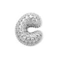 Silberner Buchstabe C Anhänger mit Steinen besetzt funkelnde Kristall Kette DIY Schmuck. - Silber Buchstabe C