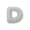 Silberner Pave Strass Buchstabe D Anhänger Charm für DIY Name Halskette Modeschmuck Zubehör - Silber Buchstabe D