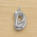 Colgante Letra D Inflado Plateado Bubble Charm, Elegante Joya Tendencia Y2K Moda - Letra D / Plateado