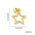 Vue détaillée d'un pendentif étoile dorée avec dimensions et poids pour la création de bijoux. - Breloque Pentagramme