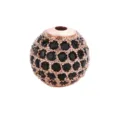Nahaufnahme Detail von Roségold Mikro-Pavé schwarzer Zirkonia runder Abstandsperle DIY. - Schwarzer Strass - Roségold