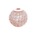 Detalle de cuenta redonda de circonita micro-pave oro rosa, espaciador brillante joyería. - 10mm / Circonita Blanca - Oro Rosa