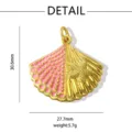 Colgante concha estrella de mar esmaltado rosa dorado vista detalle 30.6x27.7mm - W0287-rosa
