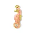 Detalle colgante caballito de mar esmalte rosa chapado en oro, accesorio de joyería DIY. - W0284 rosa