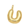 18k gold plated puffy letter pendant necklace hip-hop cute clavicle chain fashion jewelry - Gold U