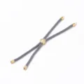 Cordon tordu gris bracelet réglable avec perle coulissante arbre de vie doré pour bijoux DIY. - Gris